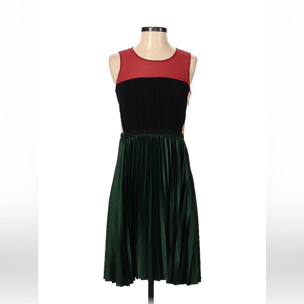 Maison Scotch Depuis 1977 chiffon and satin pleated sleeveless dress, size 1